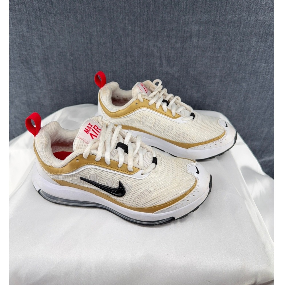 Nike Air Max AP Women's 6.5 White Gold Running Shoes Athletic Sneakers Mesh